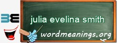 WordMeaning blackboard for julia evelina smith